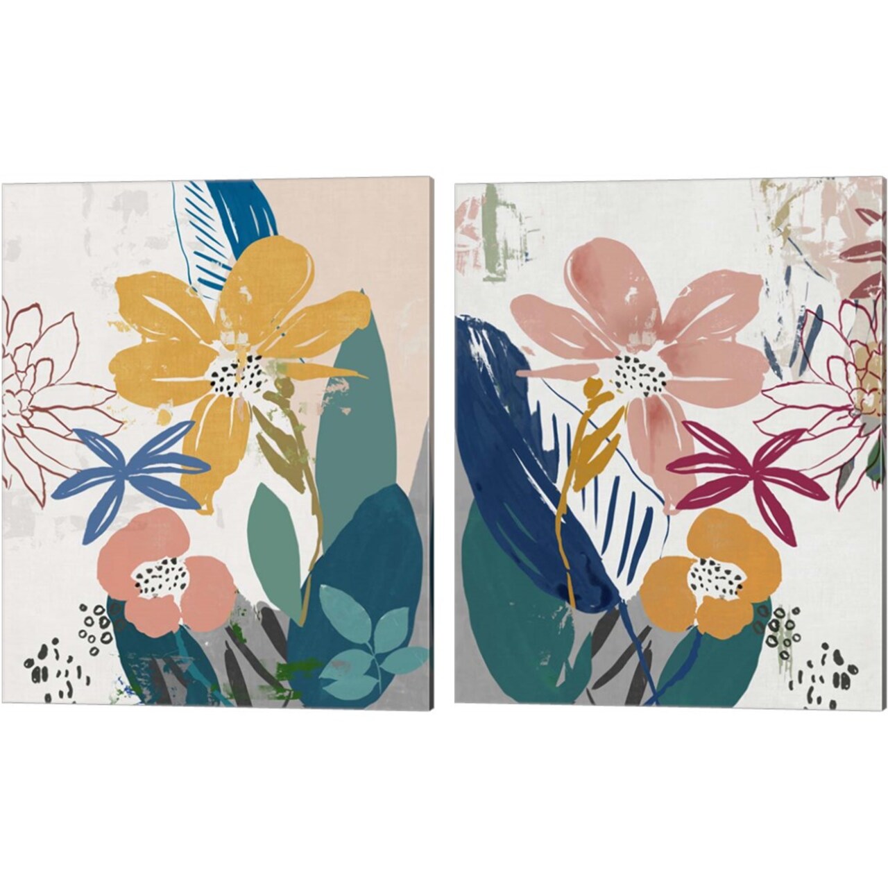 Sunshine Reflection & Smile of the Summer by Asia Jensen 12" x 15" Canvas Wall Art (Set of 2)